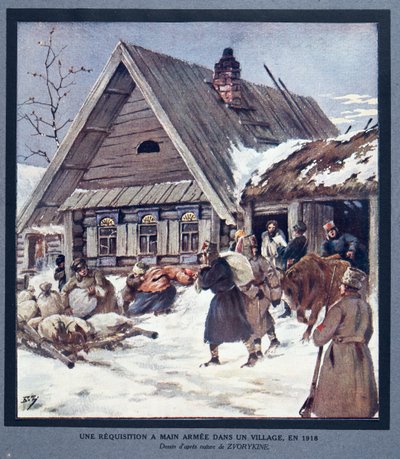 Zaopatrzenie sił zbrojnych w wiosce autorstwa Boris Vasilievich Zvorykin