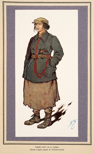 Tajna agentka z Histoire des Soviets, wyd. 1922 (kolor lito) autorstwa Boris Vasilievich Zvorykin