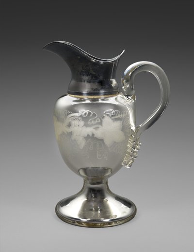 Dzban, ok. 1865-1871 (srebrne szkło, srebrna płyta, korek, papier) autorstwa Boston Silver Glass Company