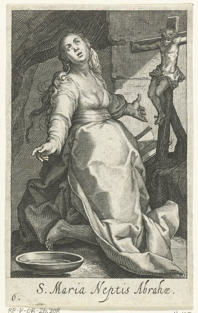 Heilige Maria als kluizenares Święta Maria Siostrzeniec Abrahama (tytuł na obiekcie) Kluizenaressen (tytuł serii) Święta Pustynia Ascetów (tytuł serii) autorstwa Boëtius Adamsz. Bolswert