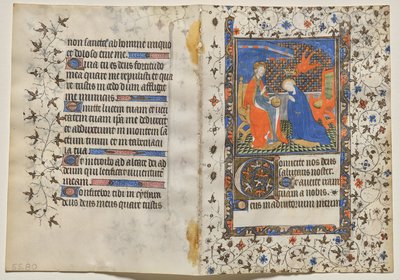 Bifolio z księgi godzin: Koronacja Dziewicy (recto) autorstwa Boucicaut Master