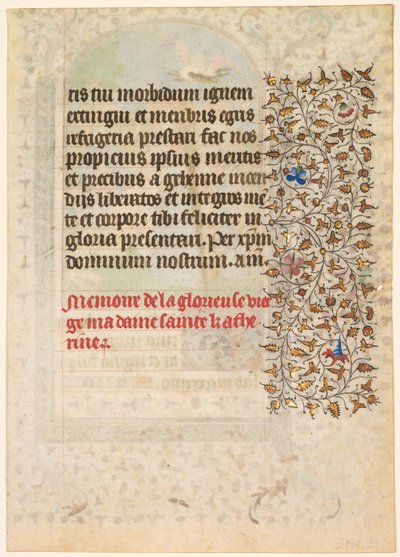 Kartka z Księgi Godzin: Tekst wers. 1415. autorstwa Boucicaut Master