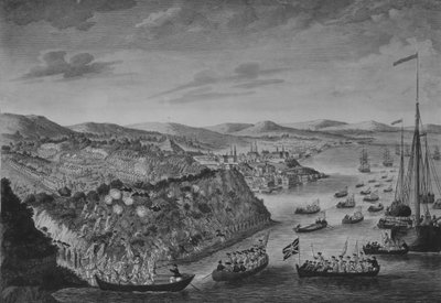Widok na zdobycie Quebecu, 13 września 1759, ca. 1760. autorstwa Bowles and Carver