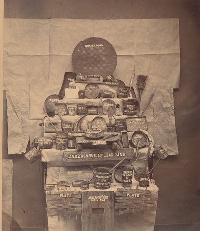 Relikwie więzienia Andersonville, czerwiec 1866. autorstwa Brady and Co