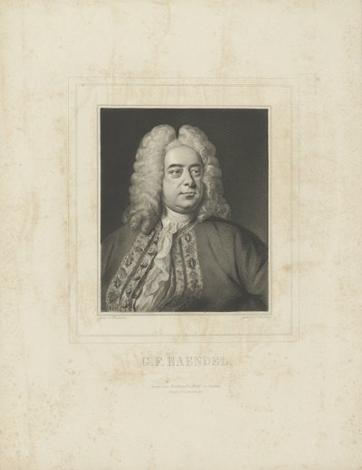 Portret kompozytora Georga Friedricha Haendla 1685-1759, c. 1840. autorstwa Breitkopf and Härtel