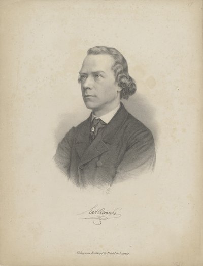 Portret pianisty i kompozytora Carla Heinricha Carstena Reinecke 1824-1910 , ok. 1930 r. 1850. autorstwa Breitkopf and Härtel
