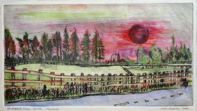 Zachód słońca, zielony Hedgerley autorstwa Brenda Brin Booker