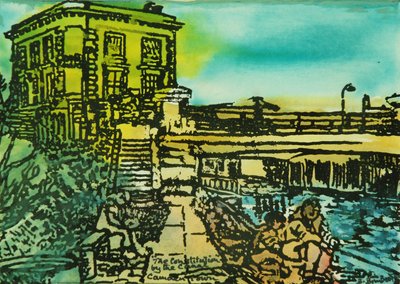 The Constitution Pub, Regents Canal (akwarela na papierze) autorstwa Brenda Brin Booker