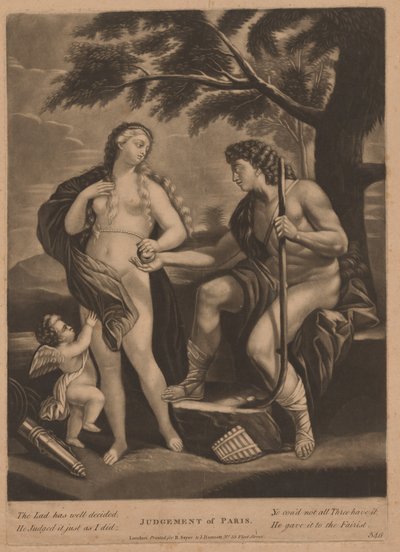Wyrok Paryża autorstwa British 18th Century