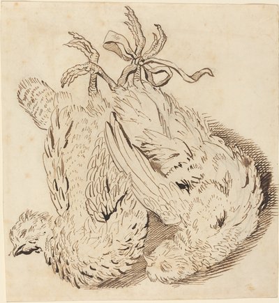 Dwa Martwe Kurczaki autorstwa British 18th Century