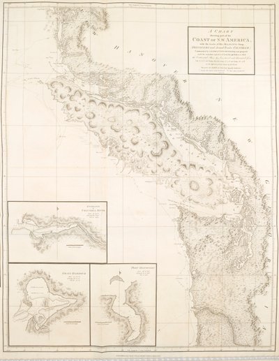 Mapa przedstawiająca część wybrzeża północno-zachodniej Ameryki autorstwa British School