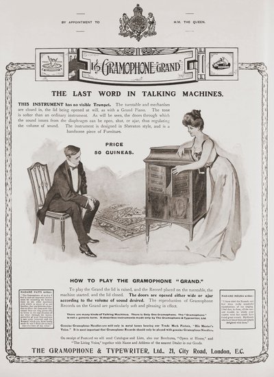 Reklama firmy The Gramophone Comany autorstwa British School