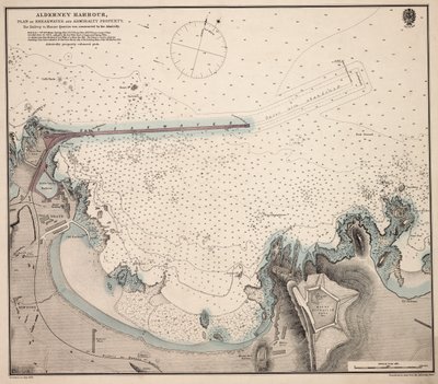 Port Alderney, plan falochronu i posiadłości Admiralicji autorstwa British School
