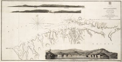 Port Sewastopol na Morzu Czarnym z rosyjskiego przeglądu z 1836 r. autorstwa British School