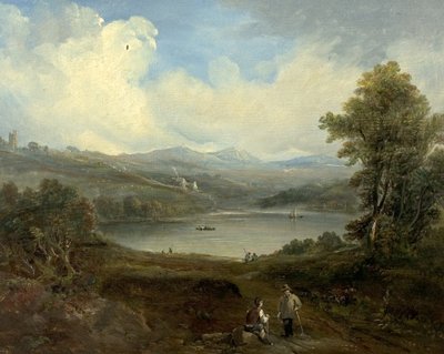 Grasmere, Westmorland, Cumbria (olej na drewnie) autorstwa British School