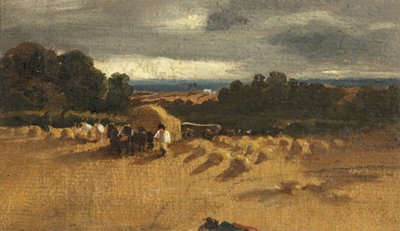 Scena zbiorów (olej na papierze) autorstwa British School