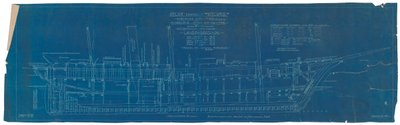 Plan przekroju wzdłużnego "Endurance" (1912), jako "Polaris autorstwa British School