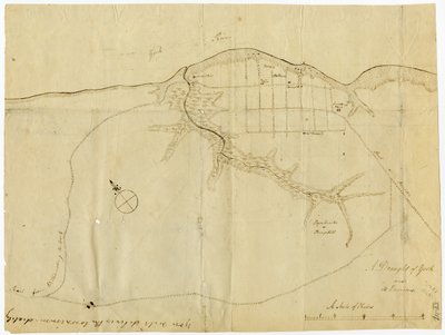 Mapa Yorktown, Wirginia, październik 1781 r. autorstwa British School