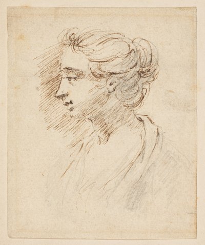 Portret głowy kobiety autorstwa British School