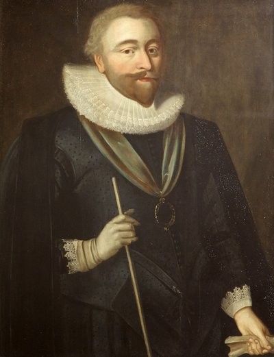 Richard Weston, hrabia Portland, Lord Wysoki Skarbnik, ok. 1630 (olej na panelu) autorstwa British School