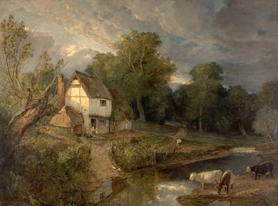 Ringland Hills, Costessy, Norwich (olej na płótnie) autorstwa British School