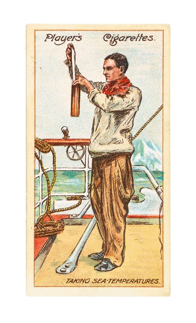 Kapitan Francis Drake, sekretarz i meteorolog okrętowy, mierzący temperaturę morza autorstwa British School