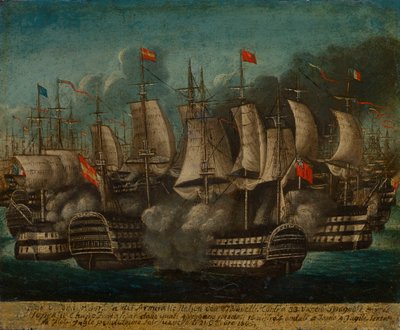 Bitwa pod Trafalgarem, 21 października 1805 r.", British School autorstwa British School