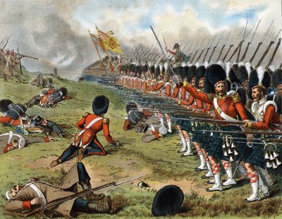 Natarcie 93. Górali Sutherland w bitwie pod Almą 1854 - w „Młodzi ludzie Harpera” autorstwa British School