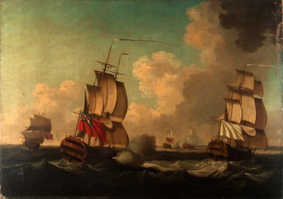 Zdobycie okrętów "Alcide" i "Lys", 8 czerwca 1755 r. autorstwa British School