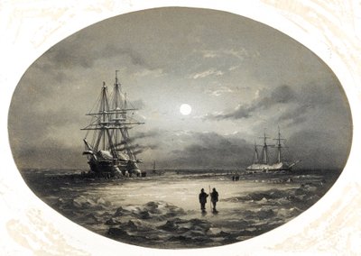 Sytuacja HMS "Resolute" i "Intrepid", gdy pojawiły się na Morzu Arktycznym autorstwa British School
