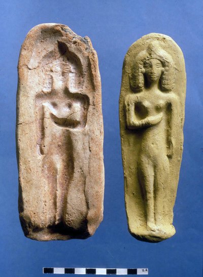Figurka bogini płodności i forma, z której została odlana, ok. VIII- VII w. p.n.e. (glina) autorstwa Bronze Age