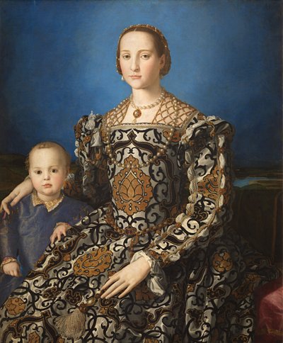 włoski: Ritratto di Eleonora di Toledo col figlio Giovanni Portret Eleonory z Toledo i jej syna Giovanniego de