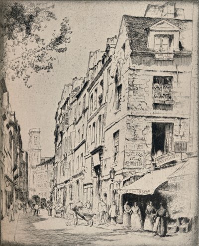 Dziedziniec Halles, Rue St Jacques, 1915 autorstwa Bror Julius Olsson Nordfeldt