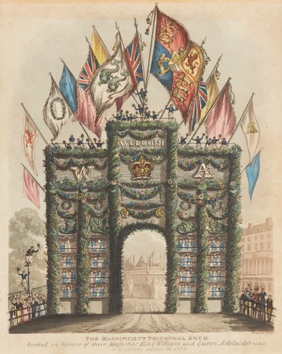 Łuk triumfalny dla króla Wilhelma IV i królowej Adelajdy autorstwa Bruce Brighton