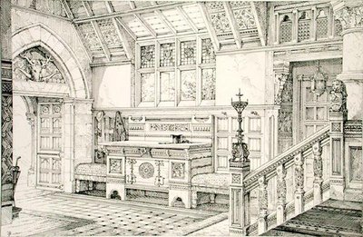 Hall, z „Przykłady mebli dawnych i współczesnych”, Bruce Talbert autorstwa Bruce James Talbert