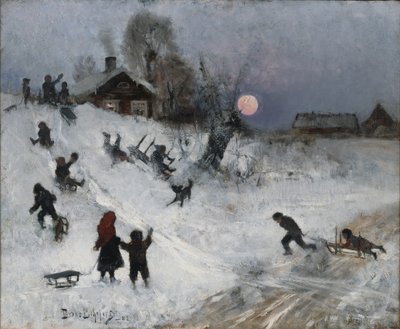 Jazda na sankach, 1882 autorstwa Bruno Andreas Liljefors