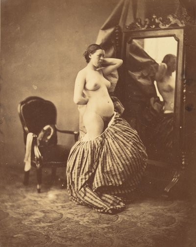 [Akt przed lustrem], ca. 1857. autorstwa Bruno Braquehais