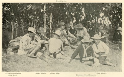 Konferencja po bitwie jeźdźców, wojna hiszpańsko-amerykańska, czerwiec 1898, 1899. autorstwa Burr McIntosh