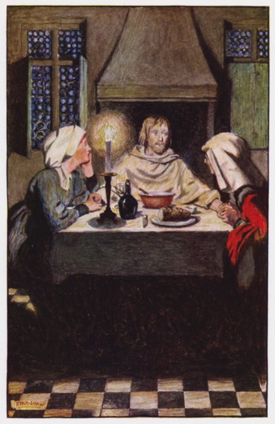 Ilustracja do The Cloister and The Hearth autorstwa Charlesa Reade (kolor lito) autorstwa Byam (after) Shaw