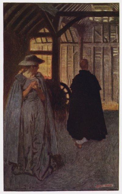 Ilustracja do The Cloister and The Hearth autorstwa Charlesa Reade (kolor lito) autorstwa Byam (after) Shaw