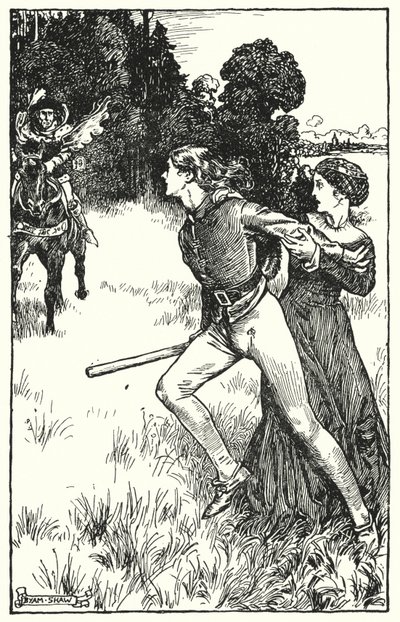 Ilustracja do The Cloister and The Hearth autorstwa Charlesa Reade (lito) autorstwa Byam (after) Shaw