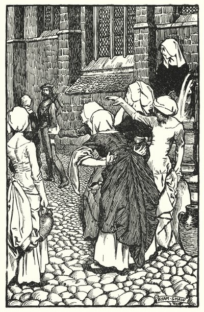 Ilustracja do The Cloister and The Hearth autorstwa Charlesa Reade (lito) autorstwa Byam (after) Shaw