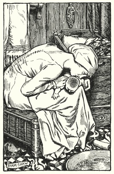 Ilustracja do The Cloister and The Hearth autorstwa Charlesa Reade (lito) autorstwa Byam (after) Shaw
