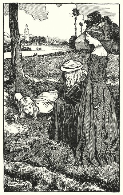 Ilustracja do The Cloister and The Hearth autorstwa Charlesa Reade (lito) autorstwa Byam (after) Shaw