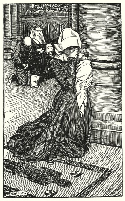 Ilustracja do The Cloister and The Hearth autorstwa Charlesa Reade (lito) autorstwa Byam (after) Shaw