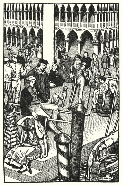 Ilustracja do The Cloister and The Hearth autorstwa Charlesa Reade (lito) autorstwa Byam (after) Shaw