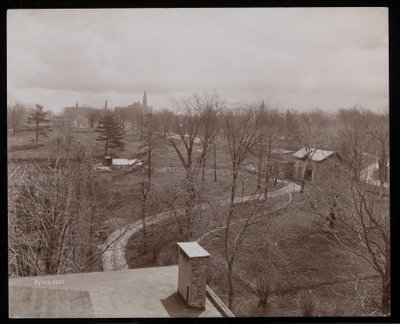 Część posiadłości Erlich nad rzeką Hudson, Nowy Jork, 1896-98 (srebrny odbitka żelatynowa) autorstwa Byron Company