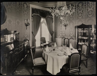 Prywatna jadalnia w Hotelu Knickerbocker, 1906 (srebrny odbitka żelatynowa) autorstwa Byron Company