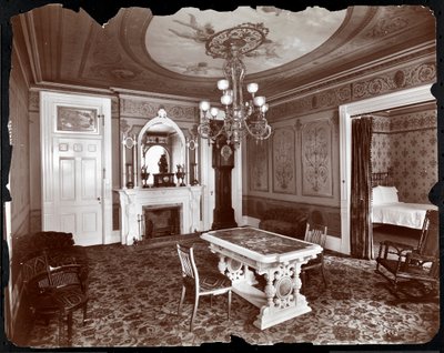 Prywatny salon w hotelu Hoffman House, 1907 (srebrny odbitka żelatynowa) autorstwa Byron Company