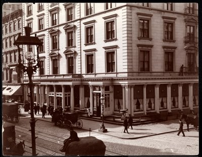 Hotel St. James, północno-wschodni róg Broadwayu i 26. lub 27. ulicy, Nowy Jork, 1896 (odbitka żelatynowa) autorstwa Byron Company